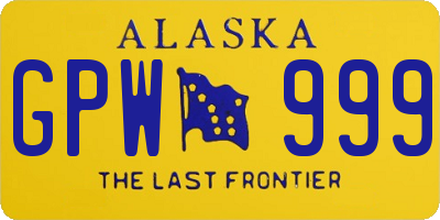 AK license plate GPW999