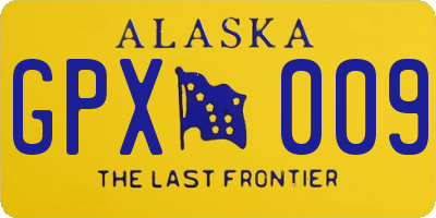 AK license plate GPX009