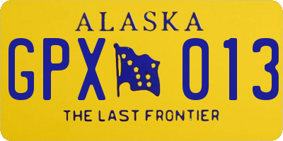 AK license plate GPX013