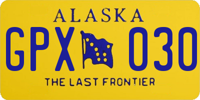 AK license plate GPX030