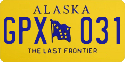 AK license plate GPX031
