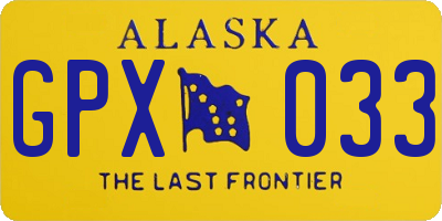 AK license plate GPX033