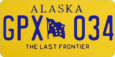 AK license plate GPX034