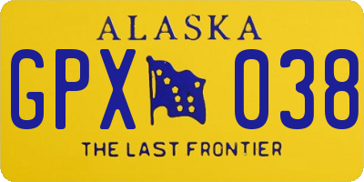 AK license plate GPX038