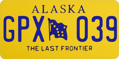 AK license plate GPX039