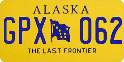 AK license plate GPX062
