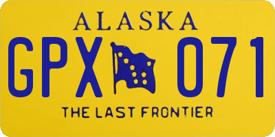 AK license plate GPX071