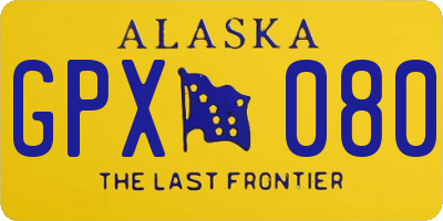 AK license plate GPX080