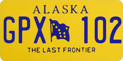AK license plate GPX102