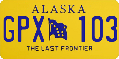 AK license plate GPX103