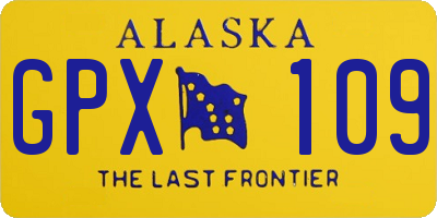 AK license plate GPX109