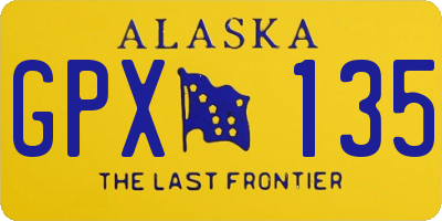 AK license plate GPX135