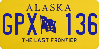 AK license plate GPX136