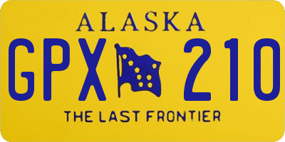 AK license plate GPX210