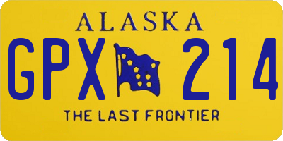 AK license plate GPX214