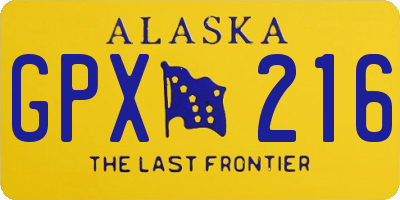 AK license plate GPX216