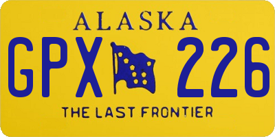 AK license plate GPX226