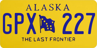 AK license plate GPX227