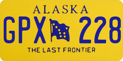 AK license plate GPX228
