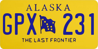 AK license plate GPX231