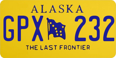 AK license plate GPX232