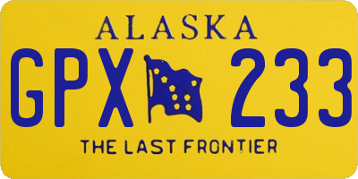 AK license plate GPX233