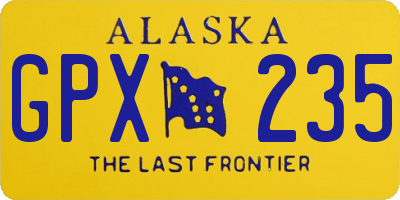 AK license plate GPX235
