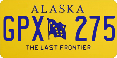 AK license plate GPX275