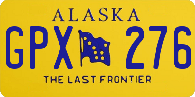 AK license plate GPX276