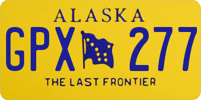 AK license plate GPX277