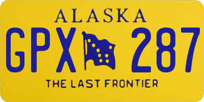 AK license plate GPX287