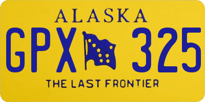 AK license plate GPX325