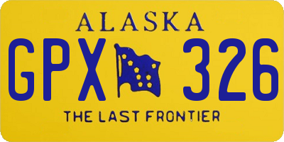 AK license plate GPX326