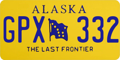 AK license plate GPX332