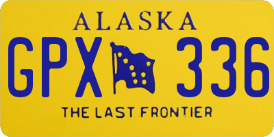 AK license plate GPX336