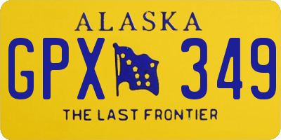 AK license plate GPX349