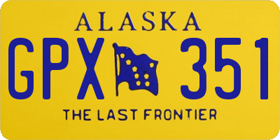 AK license plate GPX351