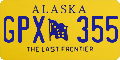 AK license plate GPX355