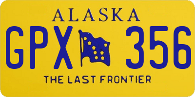 AK license plate GPX356