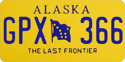 AK license plate GPX366