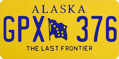 AK license plate GPX376