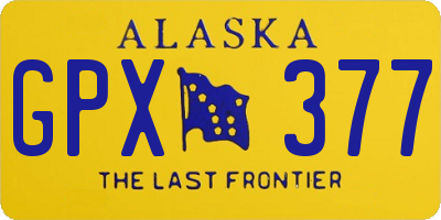 AK license plate GPX377