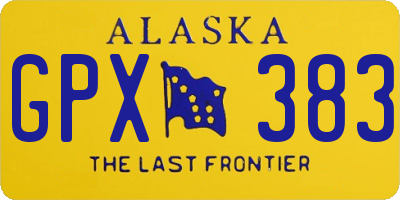 AK license plate GPX383