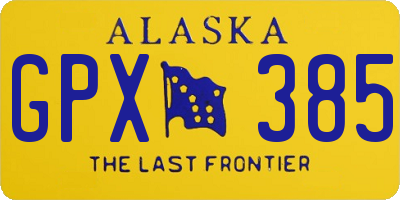 AK license plate GPX385