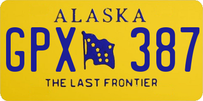 AK license plate GPX387