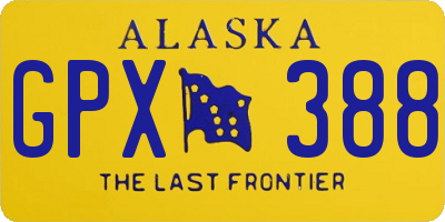 AK license plate GPX388