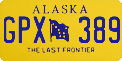 AK license plate GPX389
