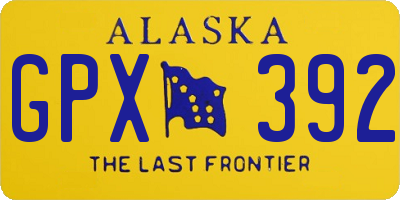 AK license plate GPX392