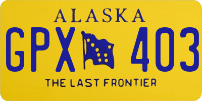 AK license plate GPX403