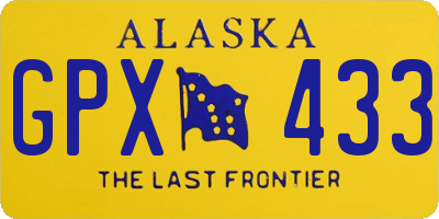 AK license plate GPX433